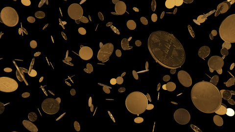 Bitcoin Gold Coins Falling Down Video Animation