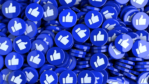 Falling Thumb Up Glossy Blue Coins Animation