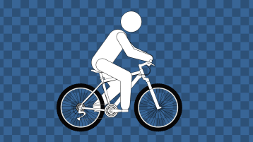 Stick Figure Riding Mountain Bike Animated