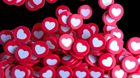 Falling Love Heart Glossy Red Coins Animation