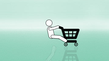 Stick Figure Riding Shopping Cart