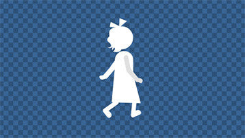 Girl Toddler walk cycle Animation