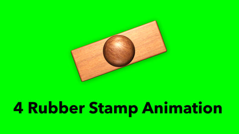 4 Rubber Stamp Animation Green screen Background Video