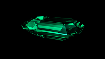 Emerald Cut Gemstone Rotating Footage