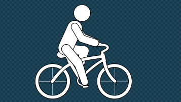Stick Figure Riding Bicycle